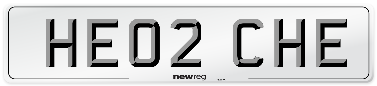 HE02 CHE Number Plate from New Reg